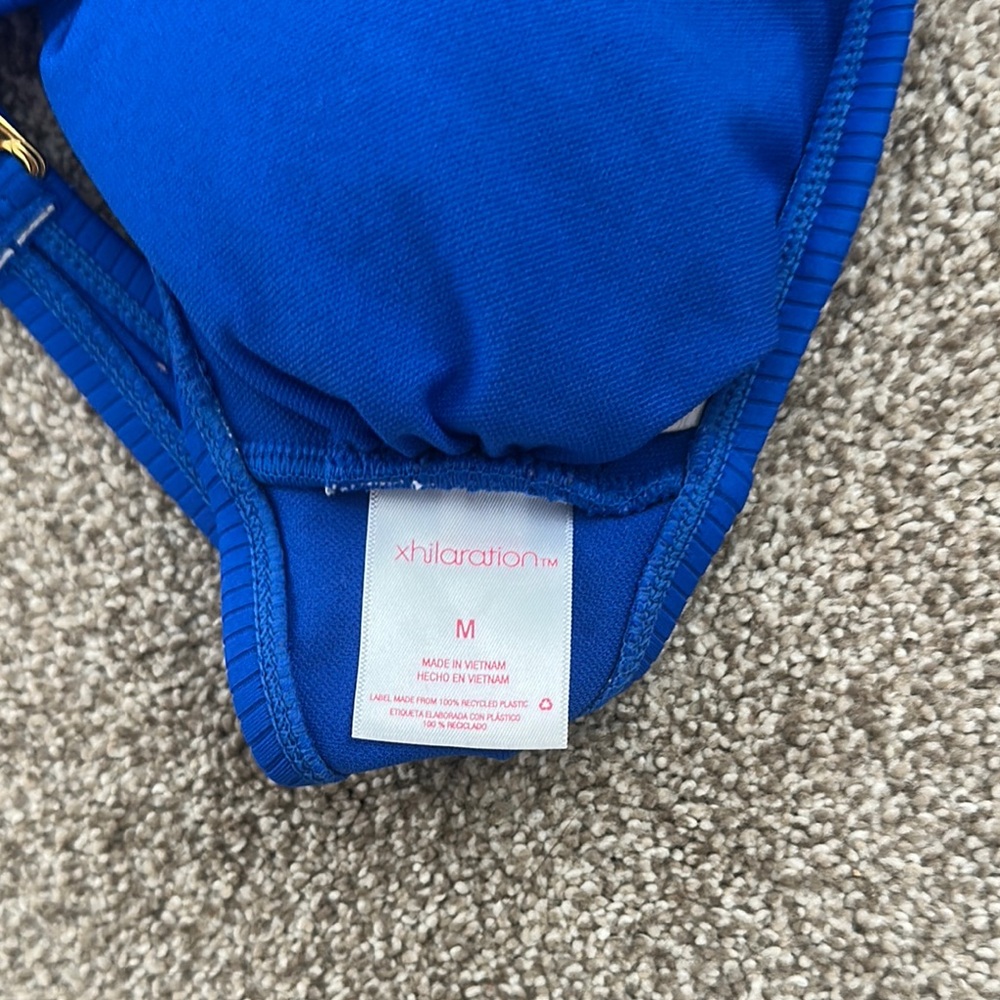 Blue Ribbed Bikini Top - Picture 2 of 2